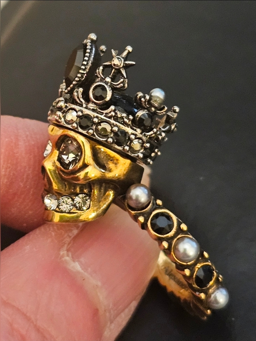 ALEXANDER MCQUEEN Skull Ring SZ 5 - 5.5 - Picture 4 of 6